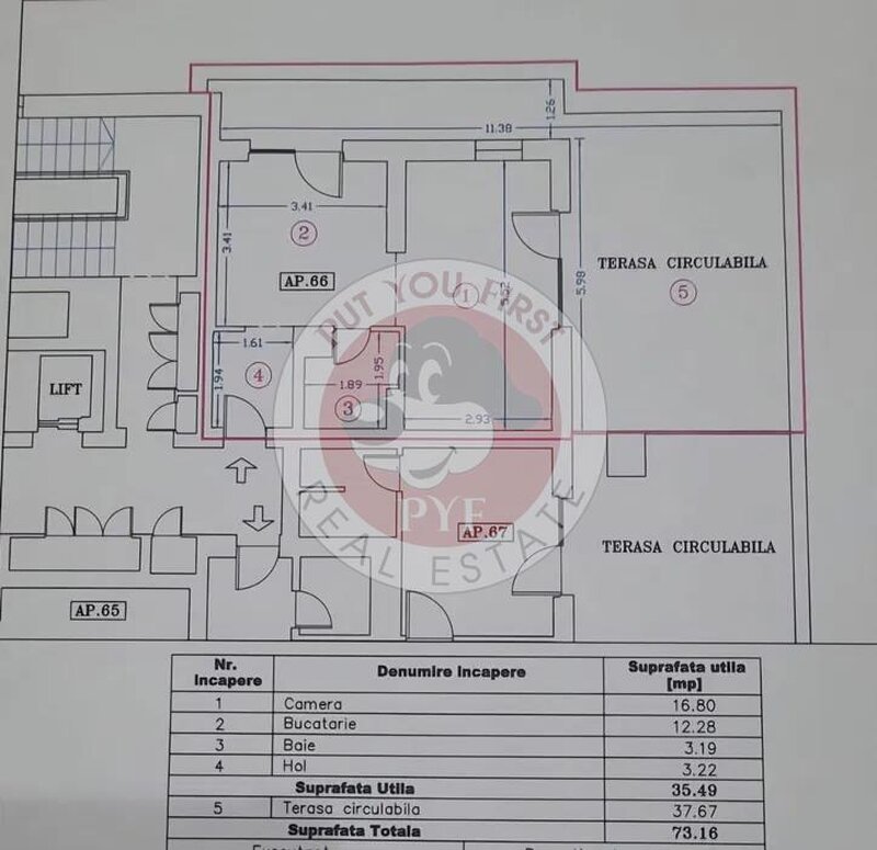 Ten Blocks Pacii | studio | terasa 38mp | B11222